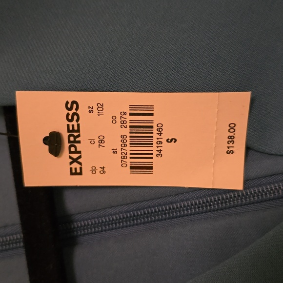 NWT Express Blue Notch Lapel Double Breasted Shoulder Pads Blazer Dress, Size S - Picture 4 of 5